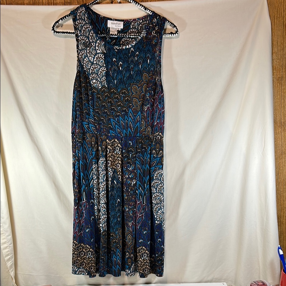 Raindrops by Papillion Elegant Blue Patterned Dress